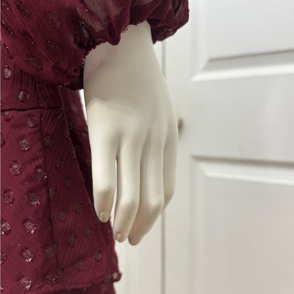 Premier Amour Maroon Long Sleeve Dress Size 4 NWT - Picture 7 of 13